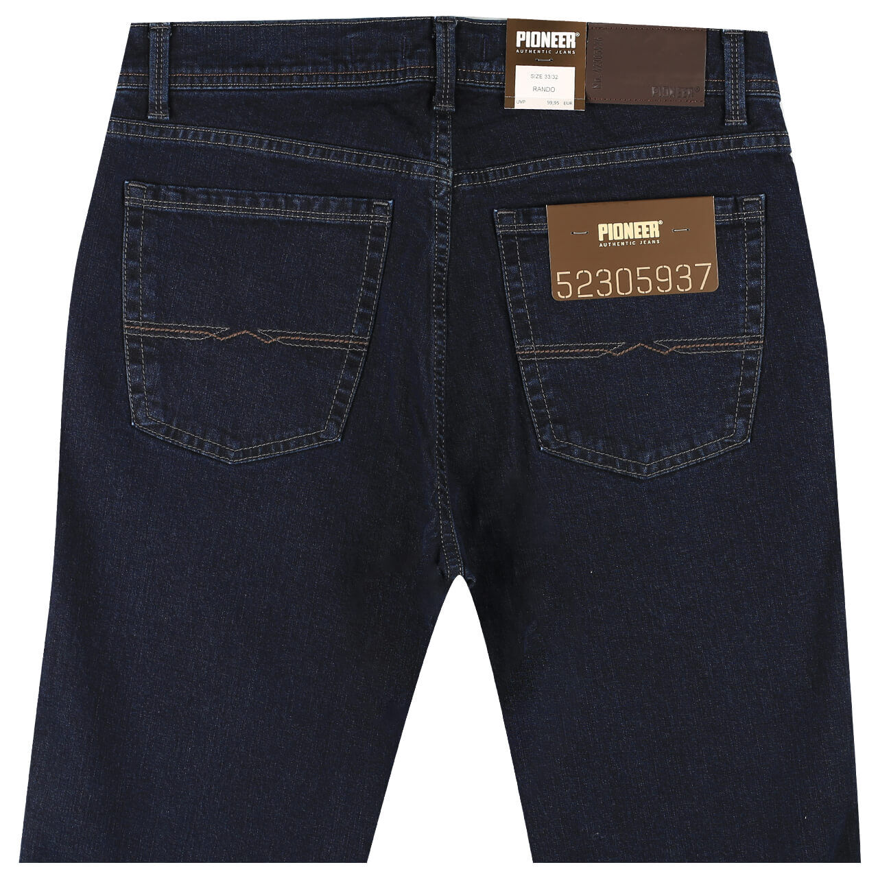 pioneer-rando-blau-6800-hinten Stretch Herrenjeans Rando in Dunkelblau von Pioneer, Rückansicht