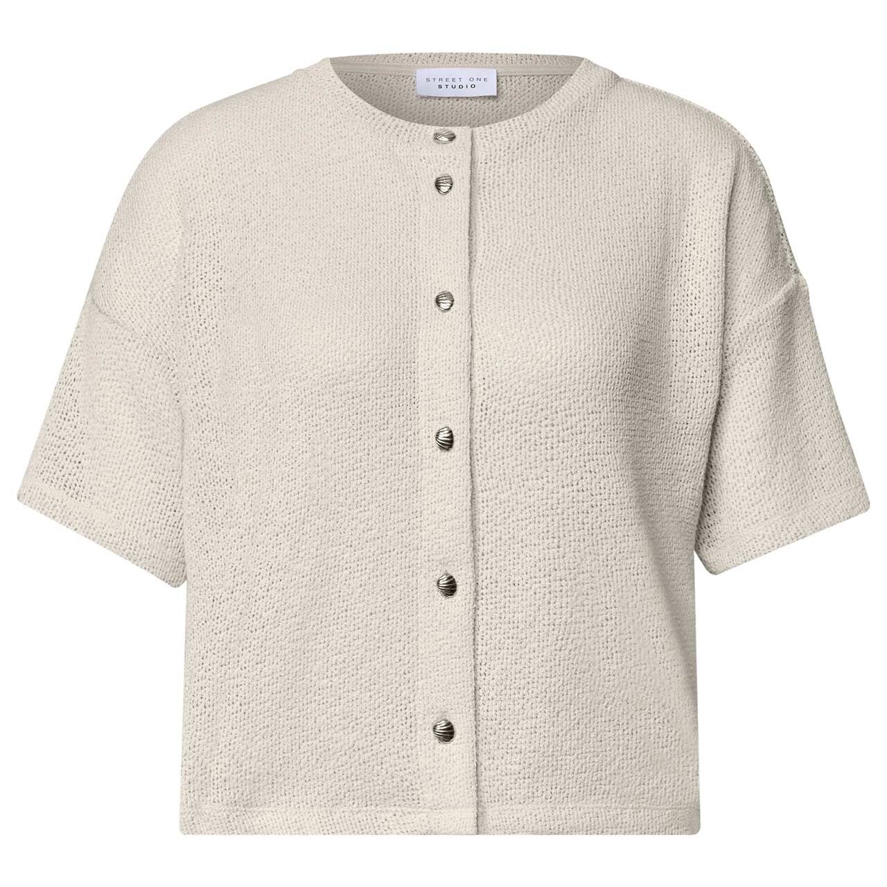 Street One Studio Damen Kurzarm Strickjacke Knit Look vanilla sand