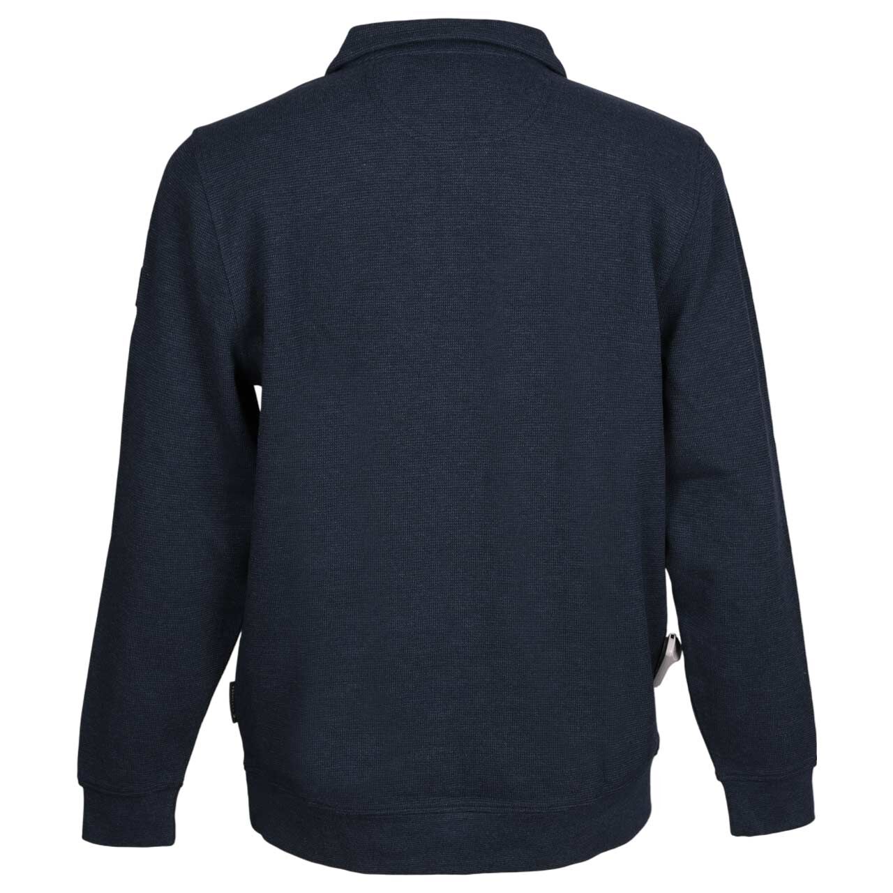 Herren Pullover Troyer von Casa Moda in Dunkelblau meliert, Rückansicht