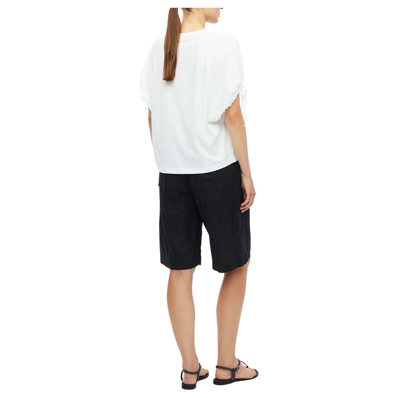 s. Oliver Damen T-Shirt in Weiß, Rückansicht am Model