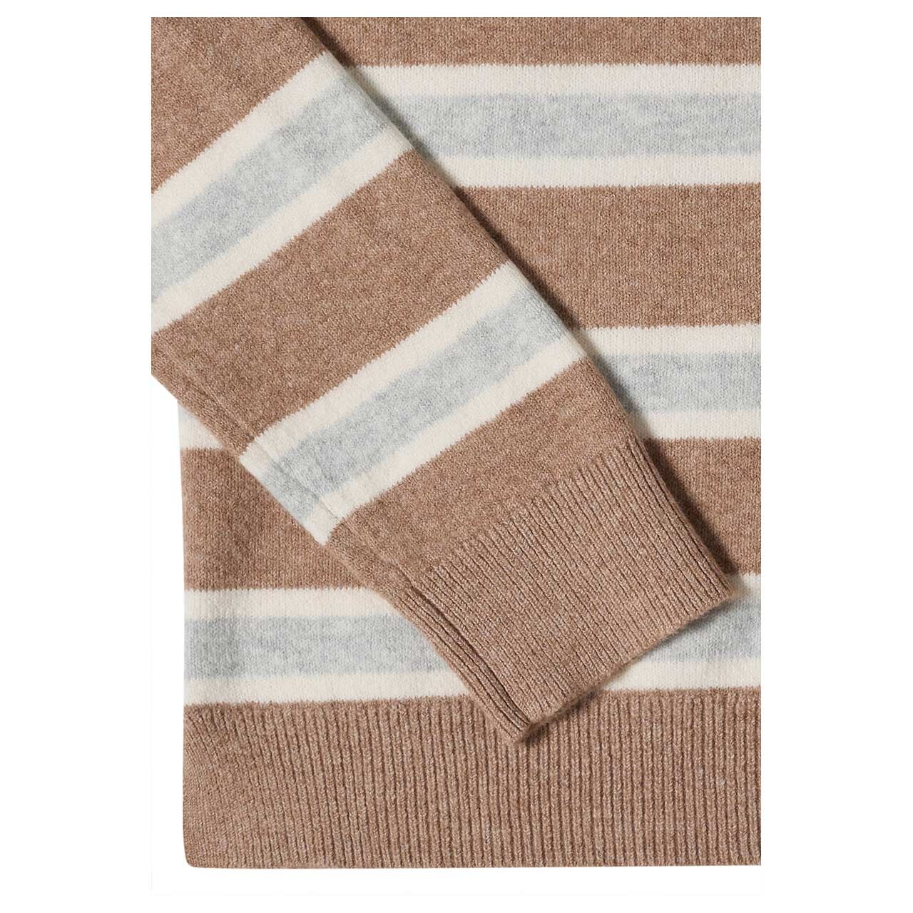 Cecil Damen Hoodie Pullover Cosy Striped creamy mocha melange