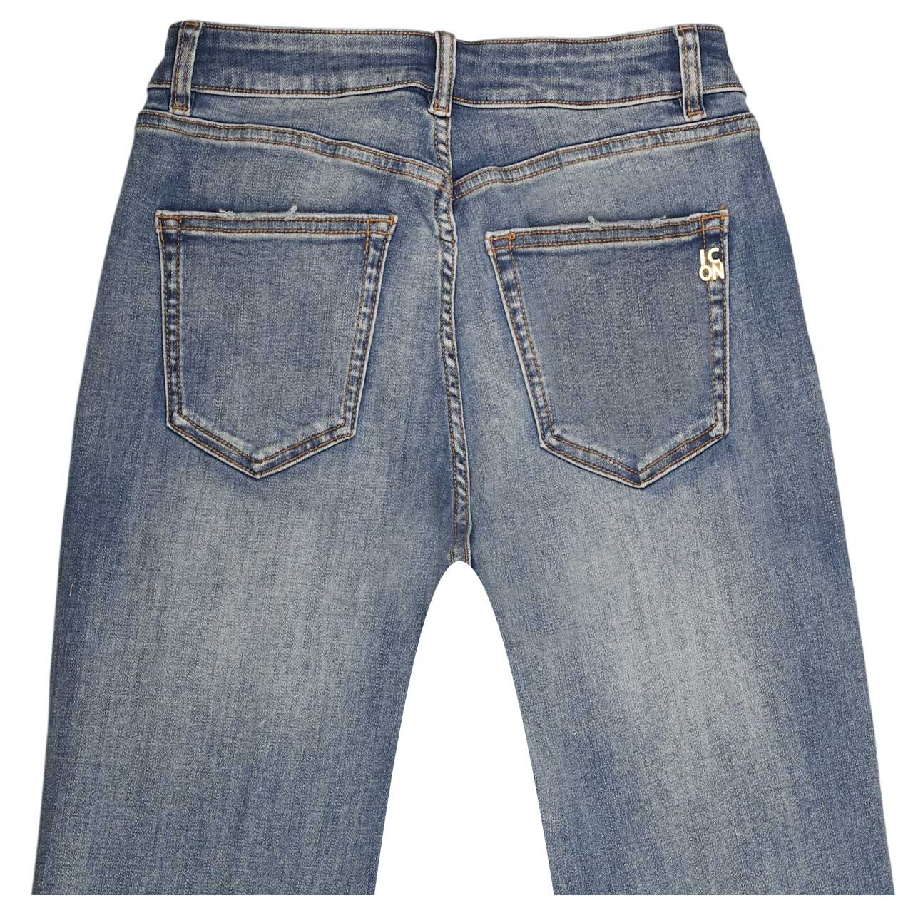 Damenjeans Rainbow von Senoritas ICON in Blau angewaschen, detaillierte Rückansicht