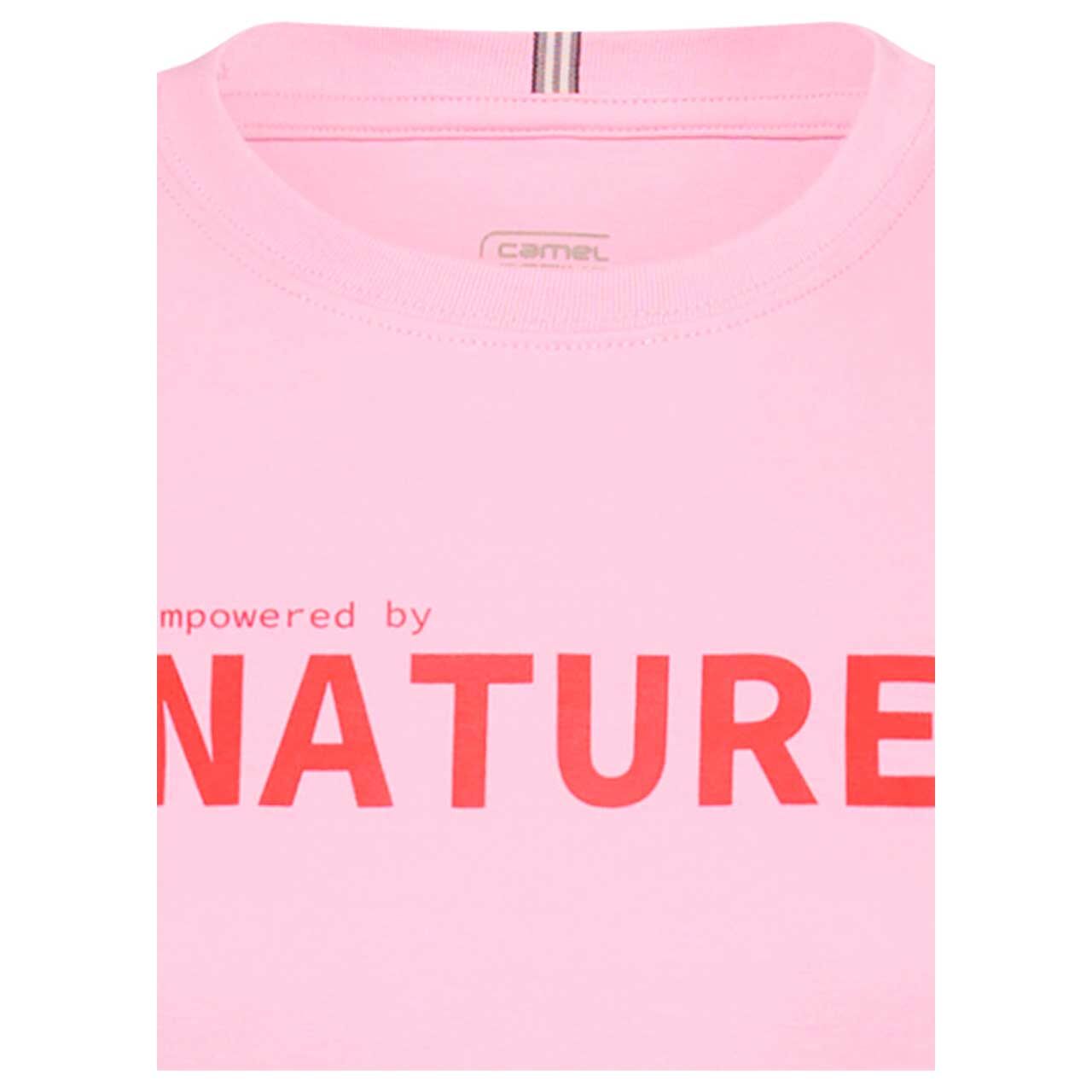 Damen T-Shirt von Camel active in Rosa mit Print, detaillierte Vorderansicht