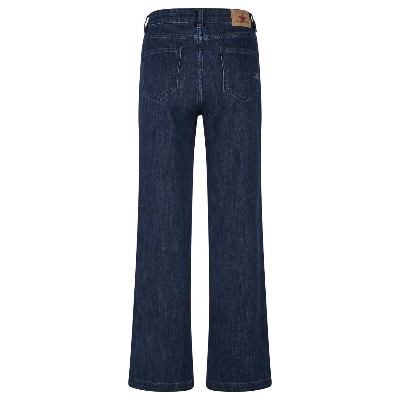 Damenjeans Wide Leg Stretch Denim von Buena Vista in Dunkelblau angewaschen, Rückansicht
