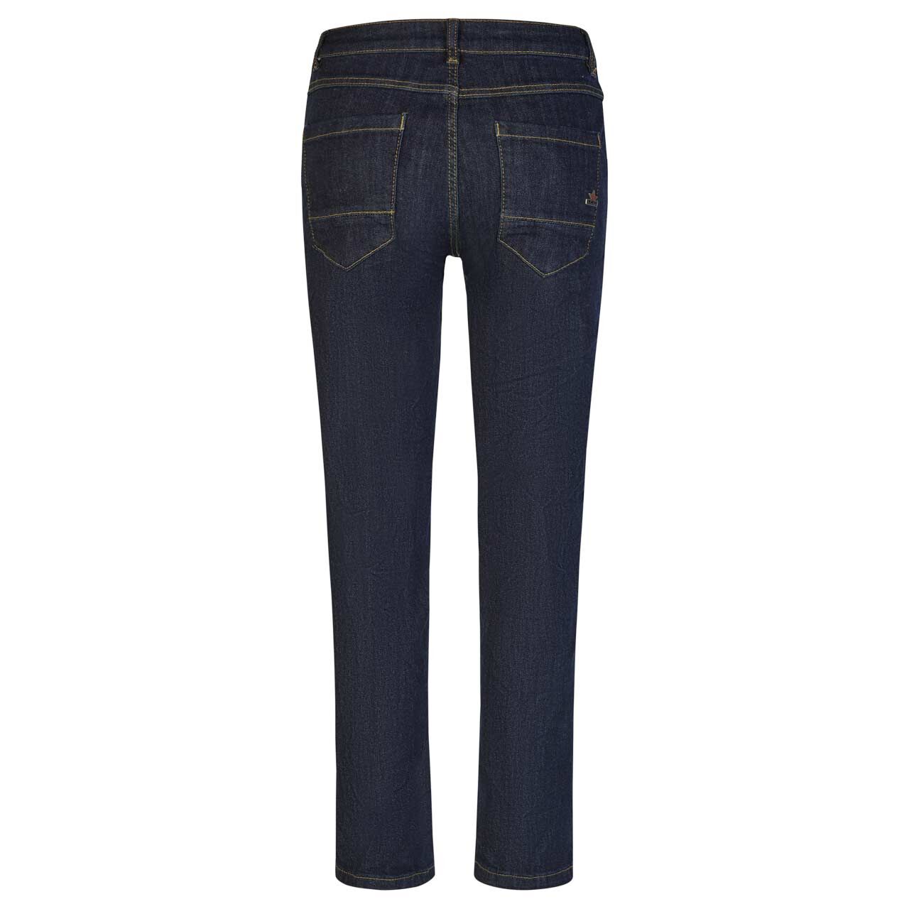 Damen Ankle Jeans Anna C Straight Cropped Stretch Denim von Buena Vista in Dunkelblau angewaschen, Rückansicht