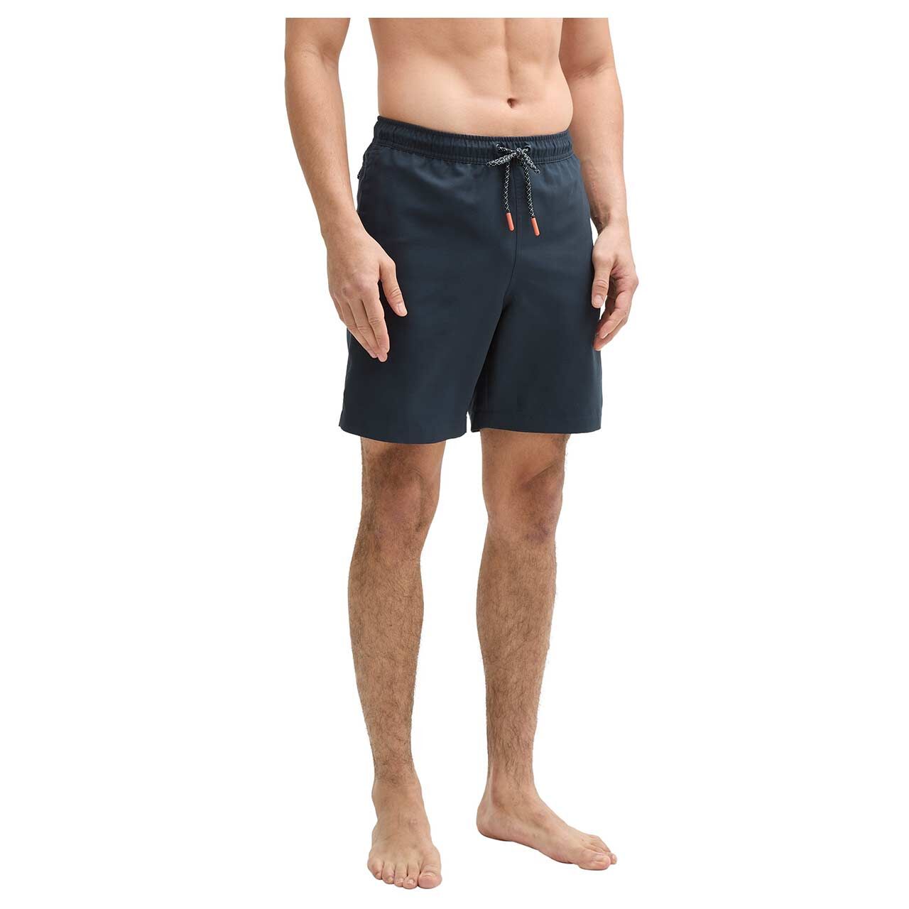 Herren Swim Shorts von Tom Tailor in Dunkelblau, Vorderansicht am Modell