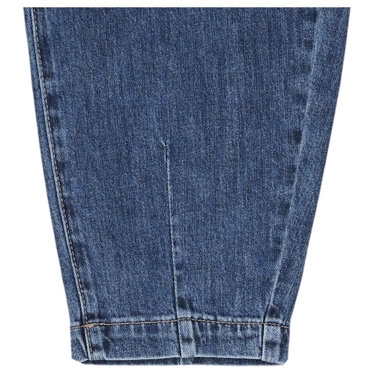Damen 7/8 Jeans Ballon Buckle von Buena Vista in Blau verwaschen, Detailansicht Saum