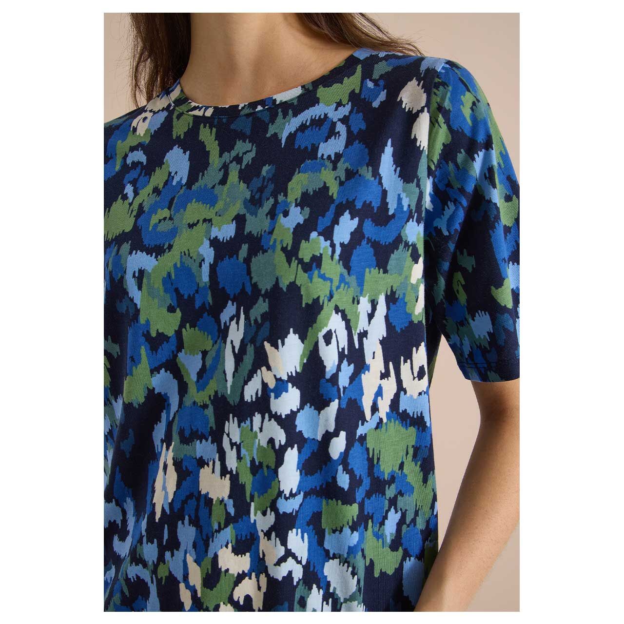 Cecil Damen T-Shirt Multi urban dark blue alloverprint