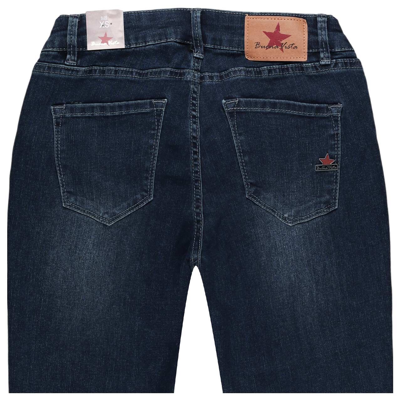 Damenjeans Italy V 7/8 Stretch Denim von Buena Vista in Dunkelblau angewaschen, detaillierte Rückansicht