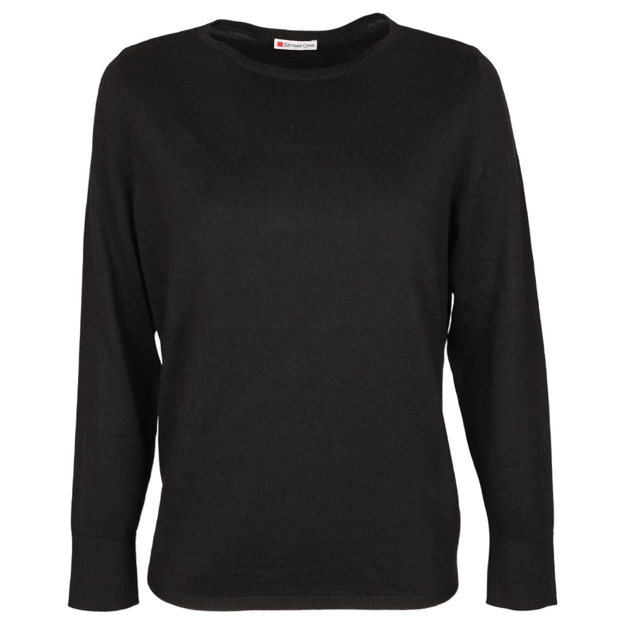 Street One Damen Pullover Rounded U-Boat Neck Sweater black