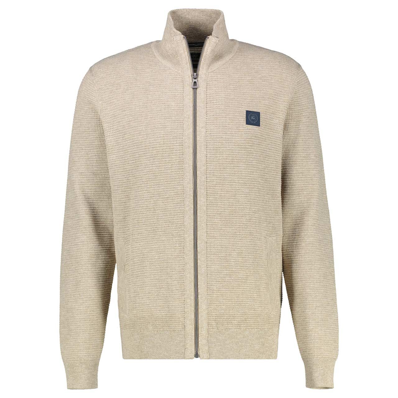 Lerros Herren Strickjacke gravel beige melange