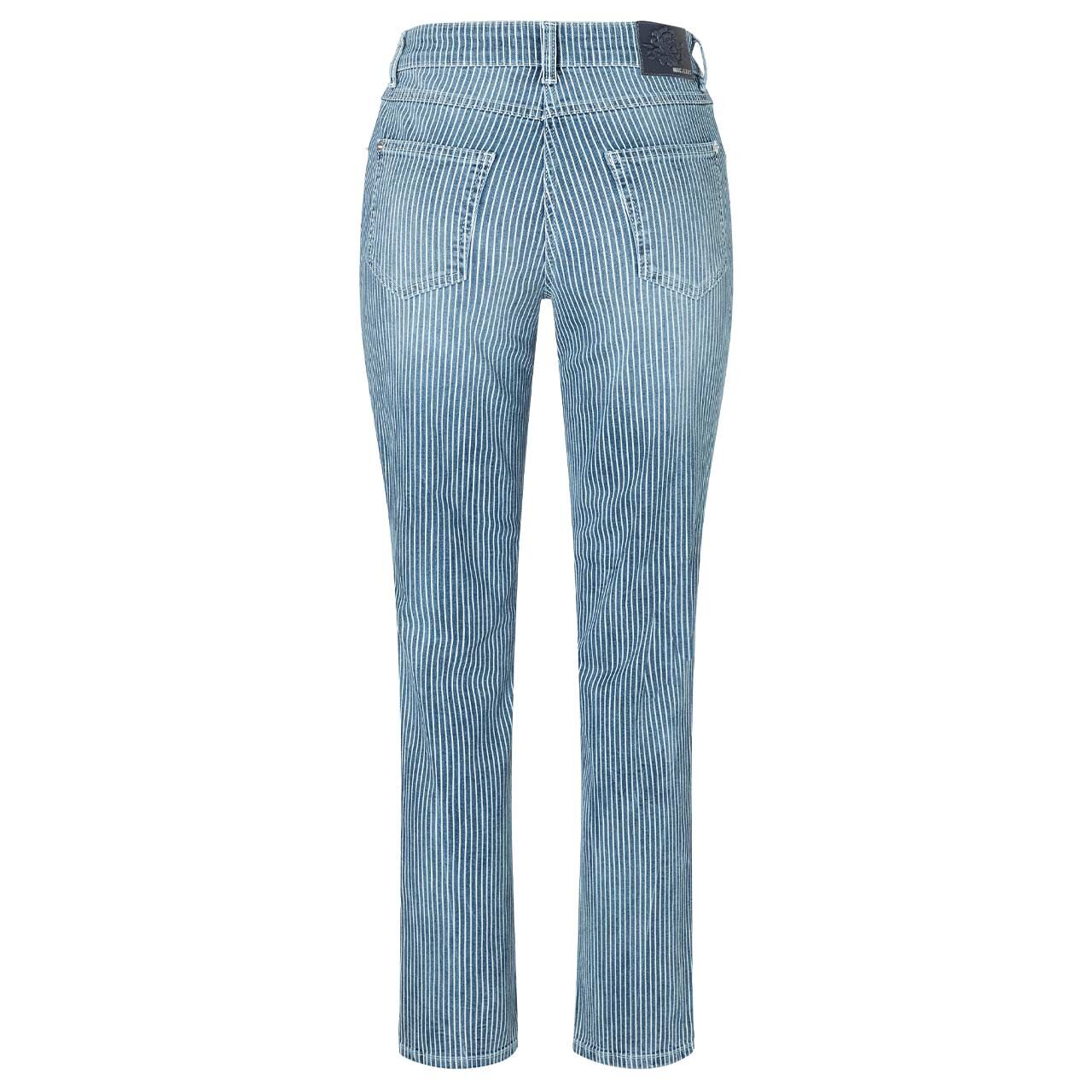 Stretch Damenjeans Melanie von MAC in Blau gestreift, Rückansicht
