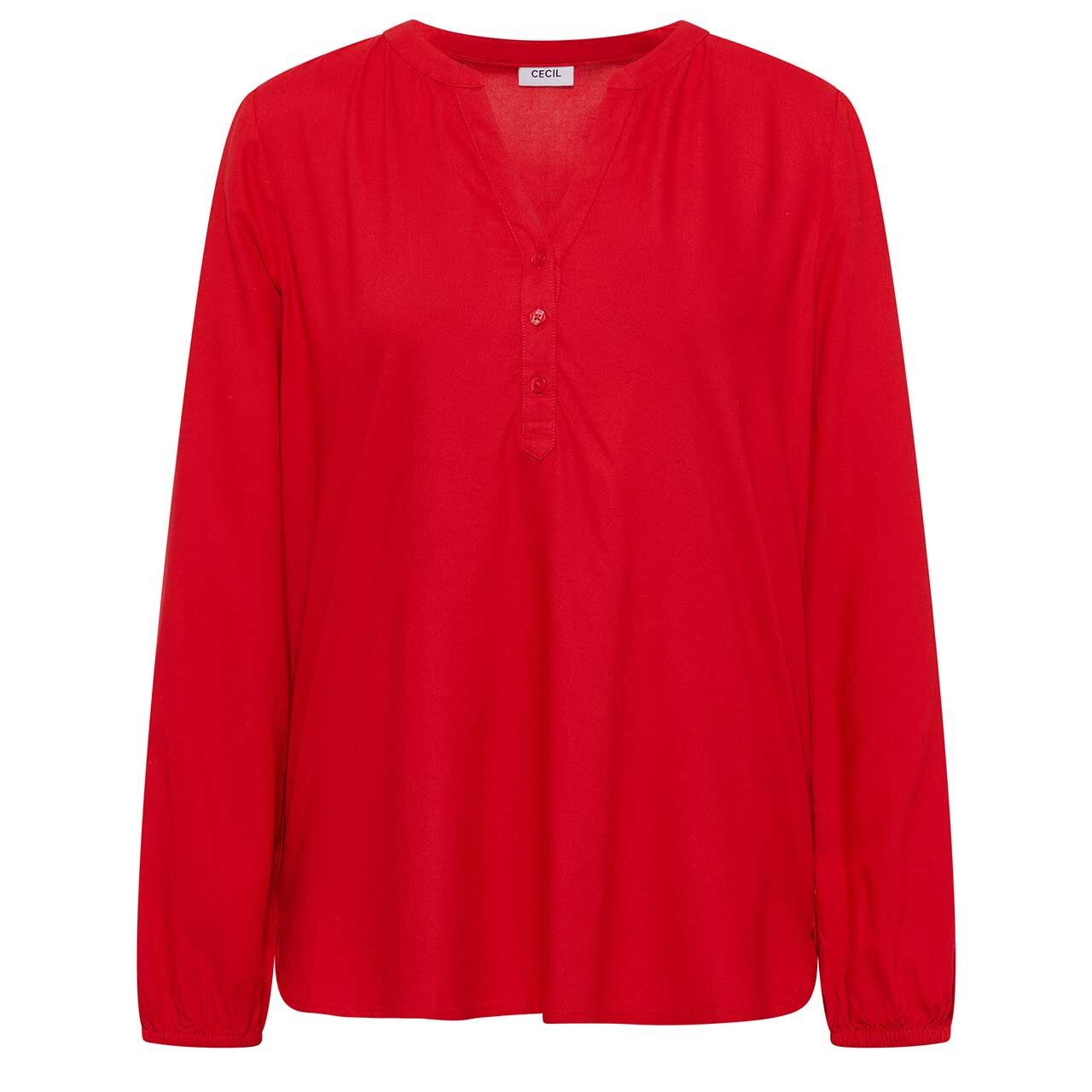 Cecil Damen Langarm Bluse Solid fiery red