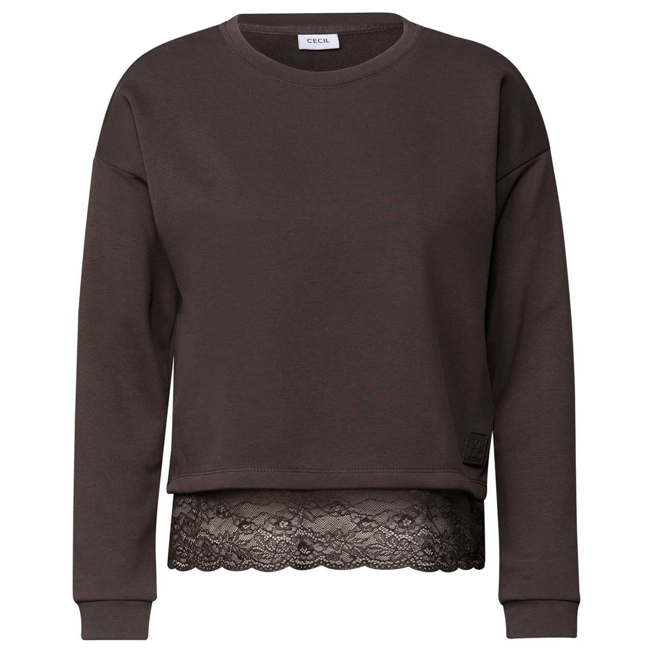 Cecil Damen Langarm Shirt Lace Detail truffle brown