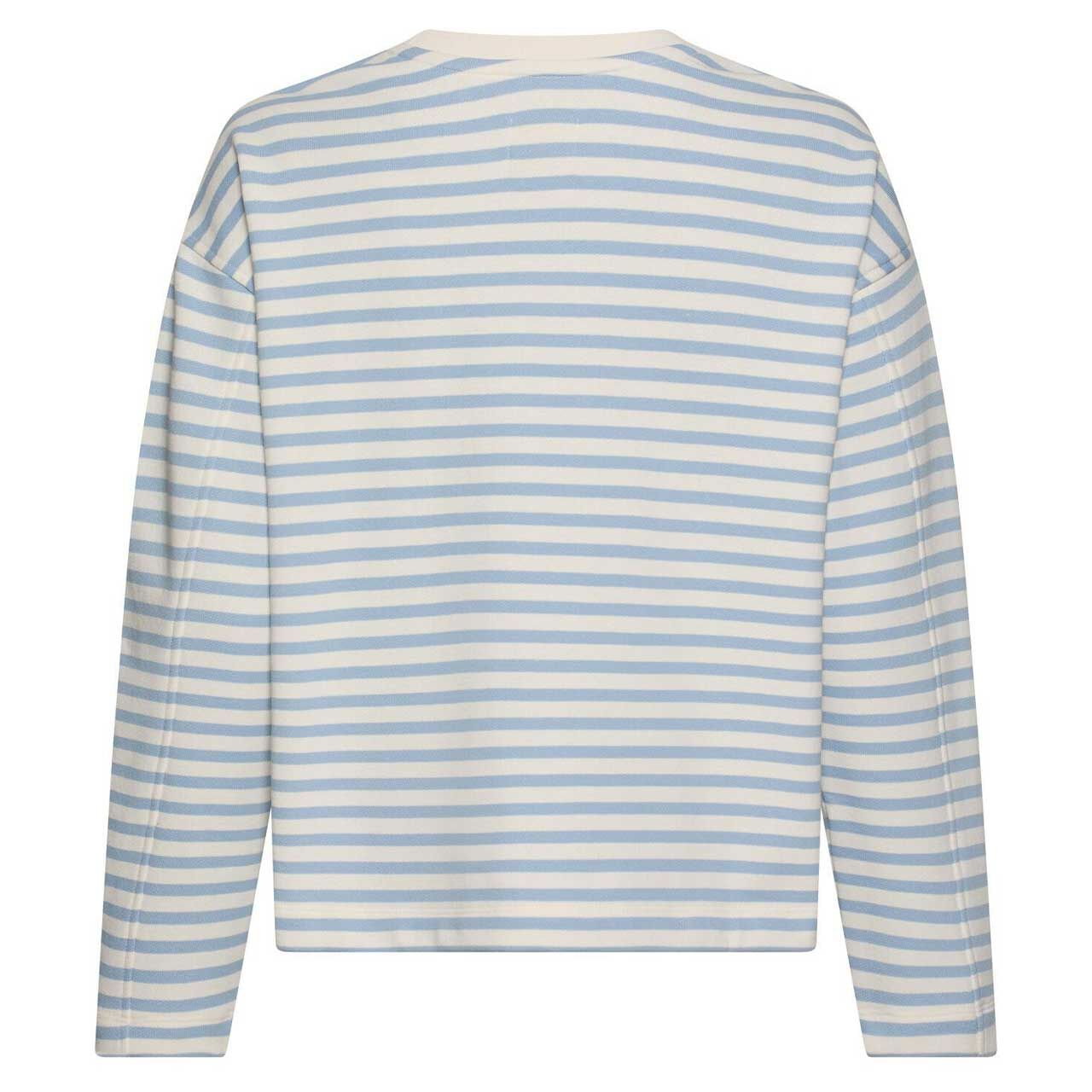 Damen Sweatshirt von Camel active in Hellblau gestreift, Rückansicht