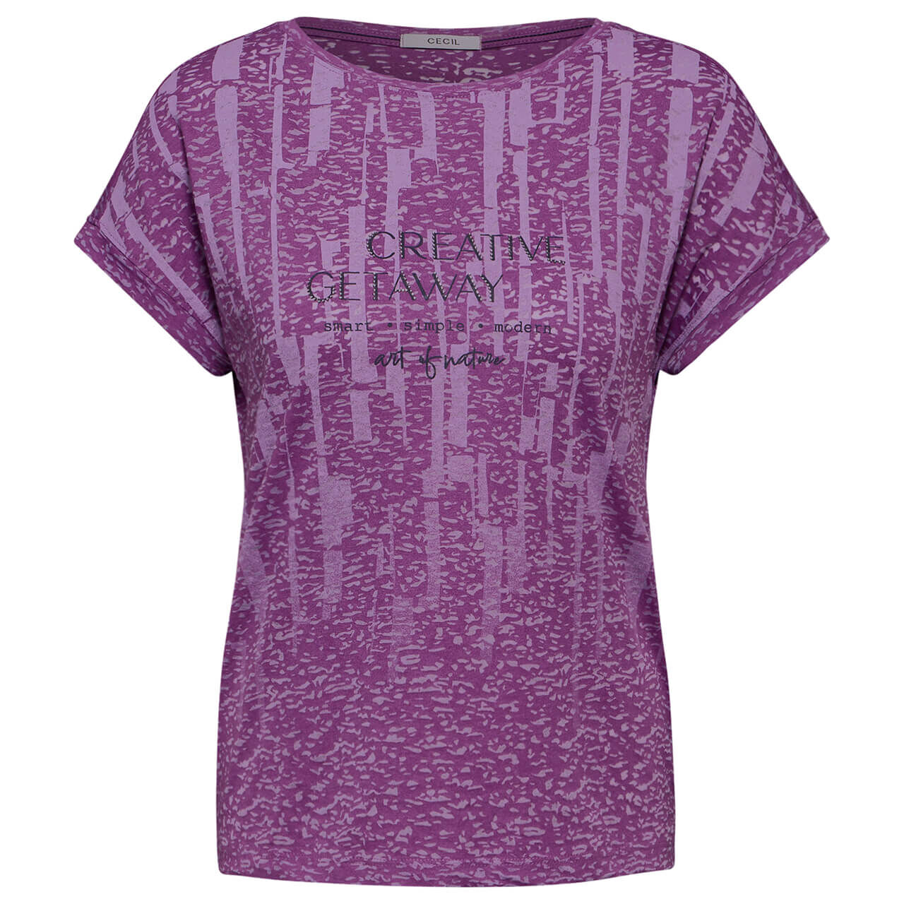 Cecil Damen T-Shirt Degradée Burnout iced violet