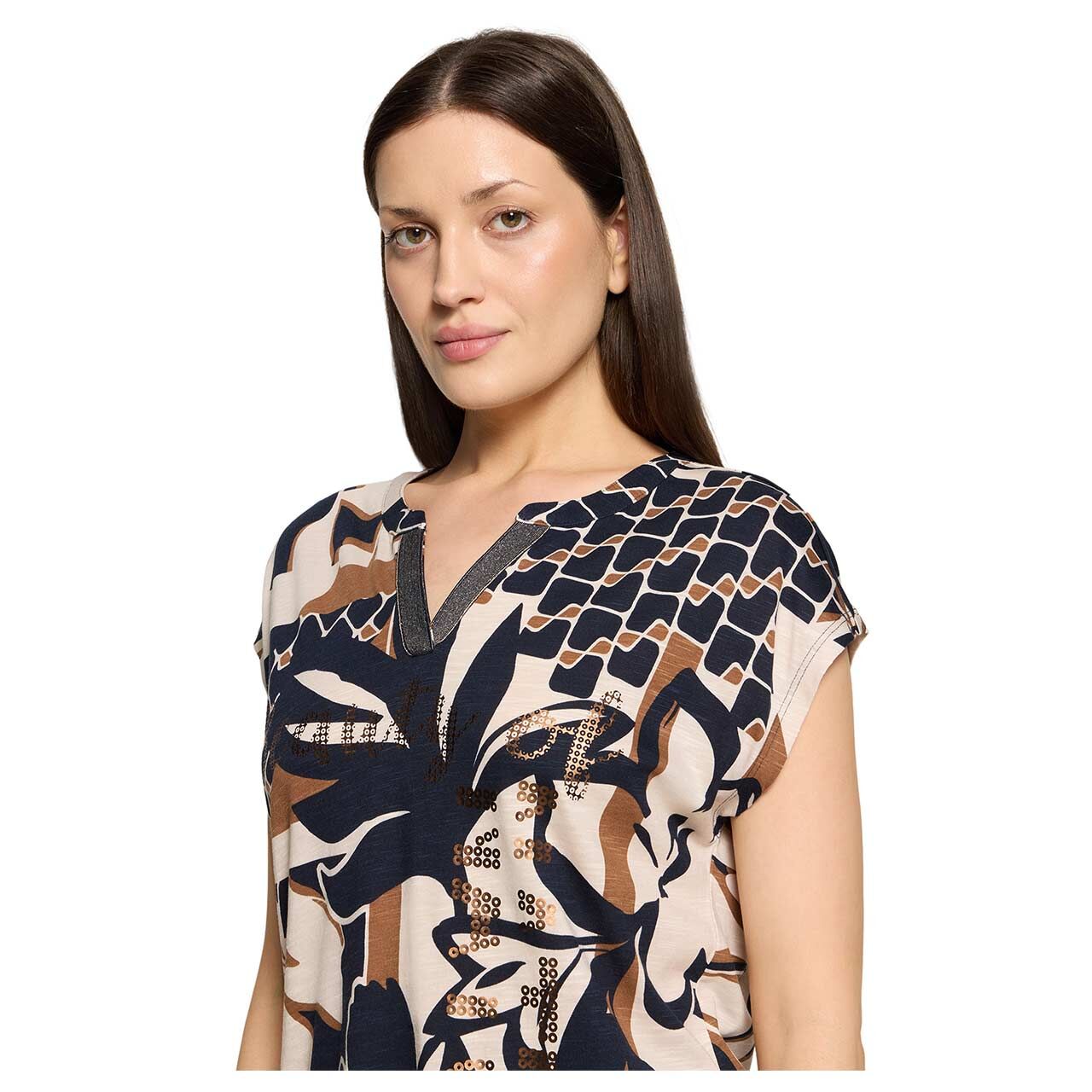 Betty Barclay Damen T-Shirt dark blue nature printed