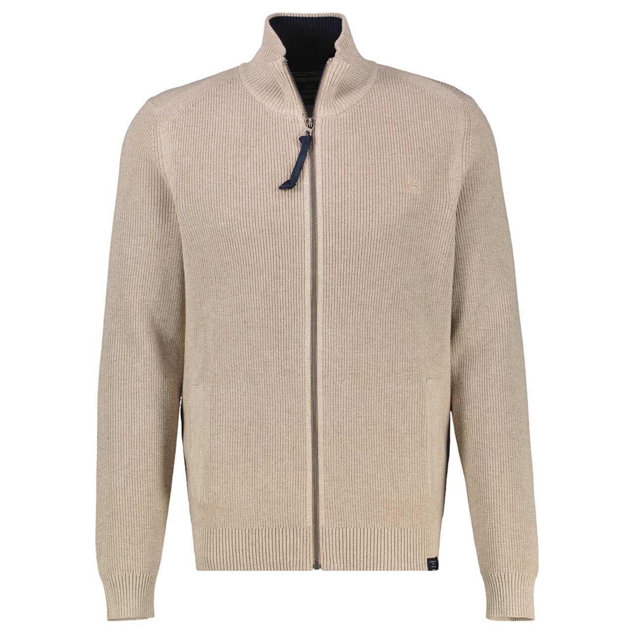Lerros Herren Strickjacke gravel beige knit melange