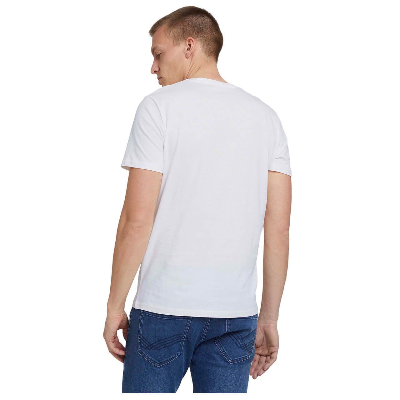 Tom Tailor T-Shirt für Herren in Weiß mit Print, FarbNr.: 10332