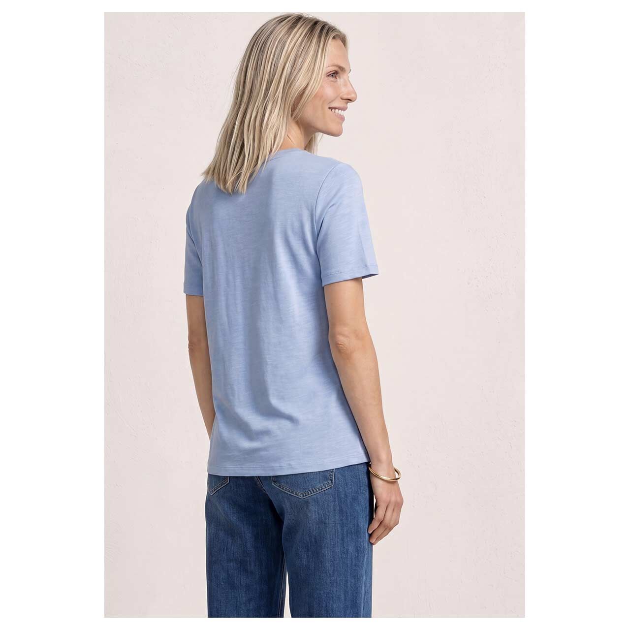 Damen T-Shirt Gerda von Street One in Hellblau, Rückansicht  am Model