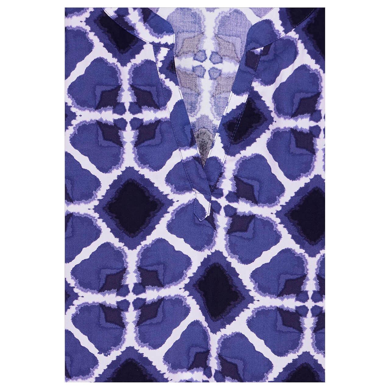 Street One Damen Kurzarm Bluse Splitneck violet blue