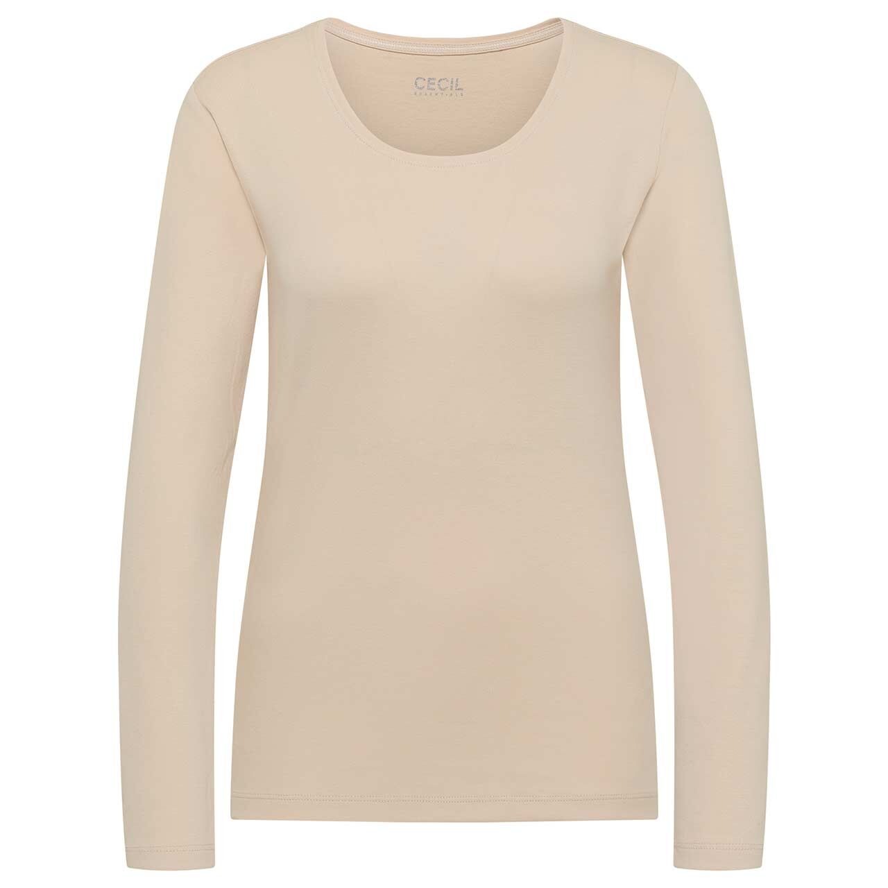 Cecil Damen Langarm Shirt Pia smooth sand beige