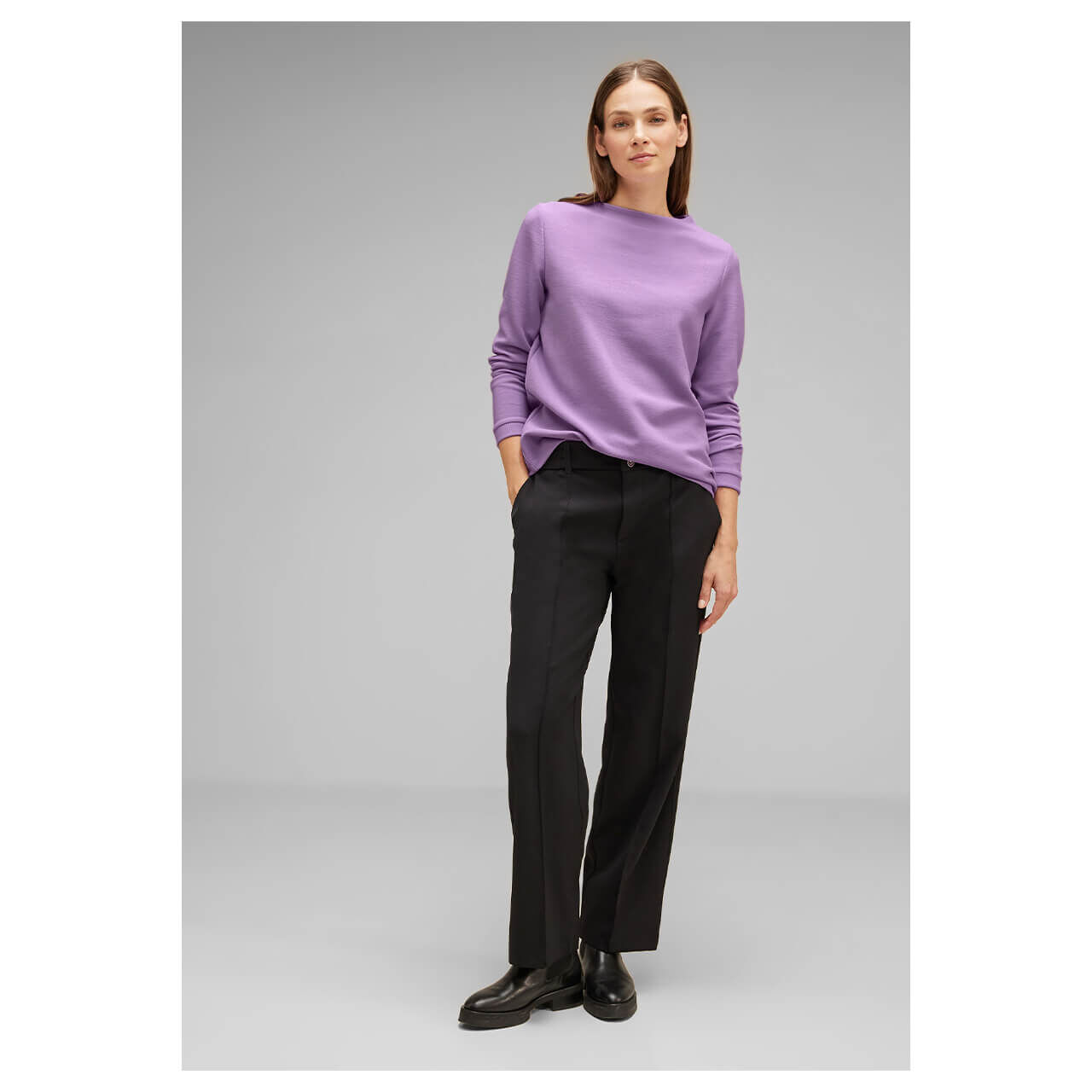 Street One Damen Pullover Turtle neck soft pure lilac