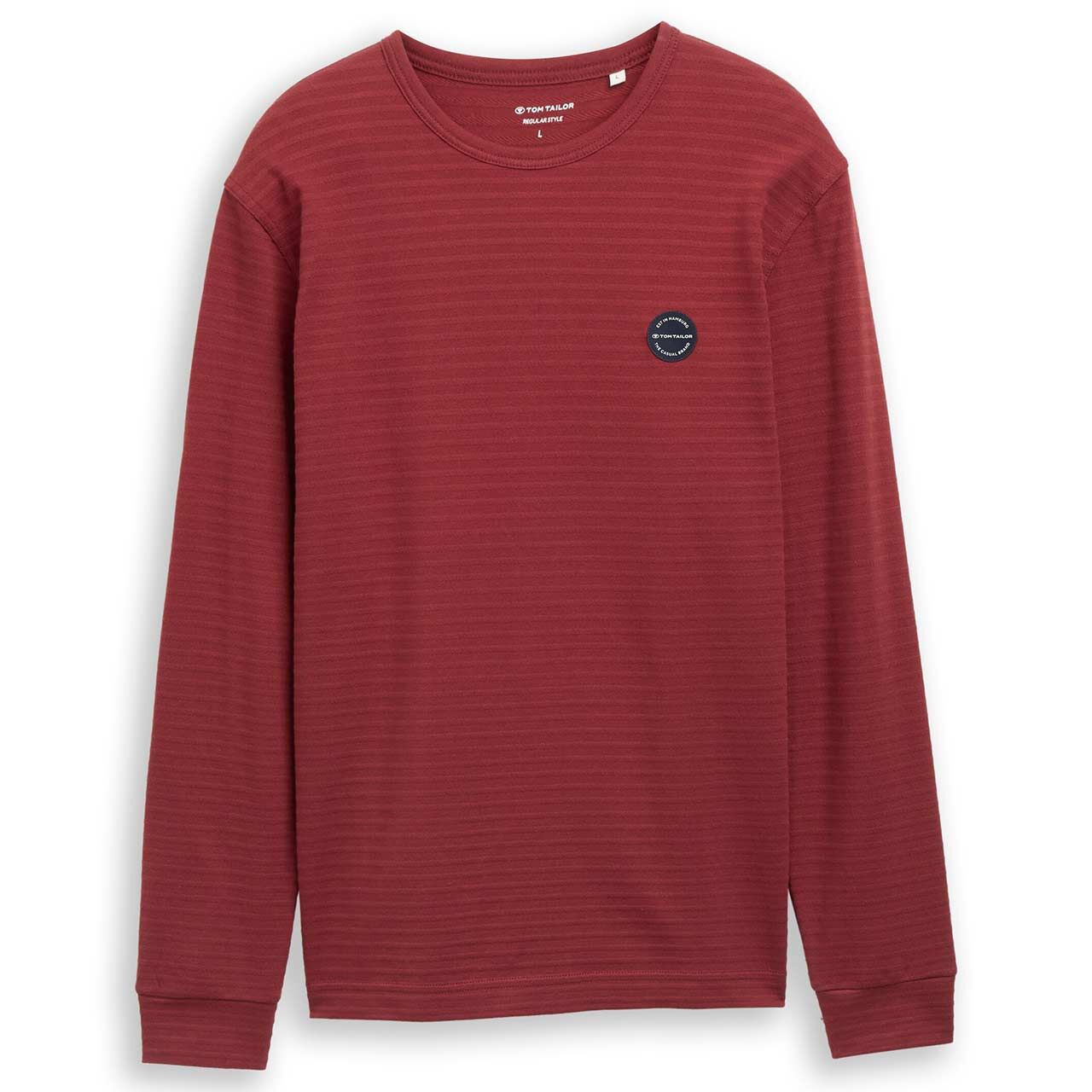Tom Tailor Herren Langarm Shirt pear red structured