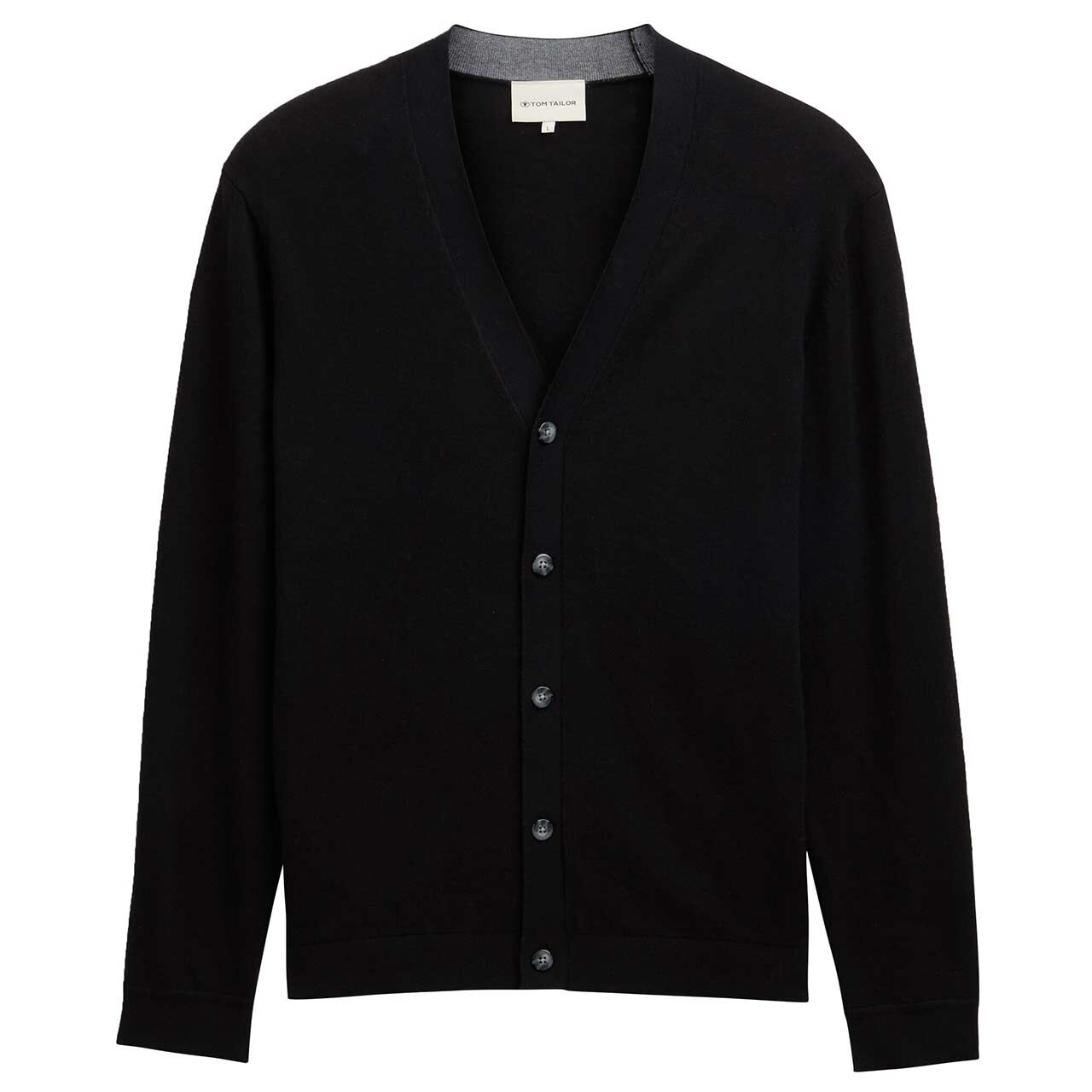 Tom Tailor Herren Strickjacke Cashmere Cardigan black