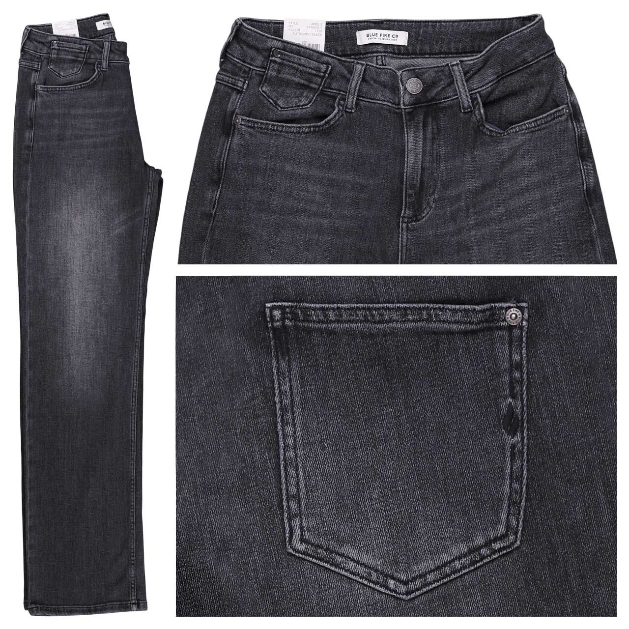 Blue Fire Amelie Jeans authentic black grey straight