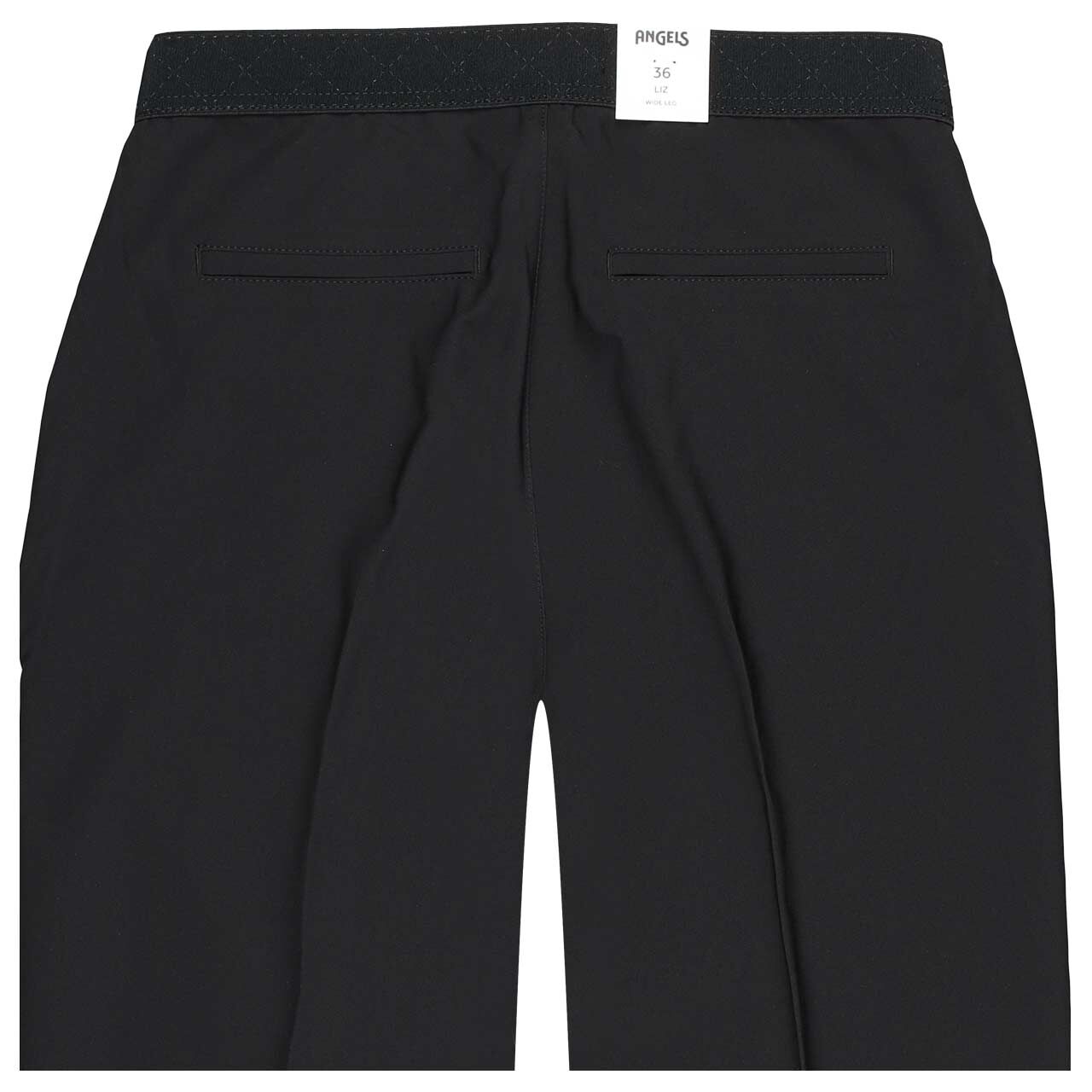 Stretch Damenhose Liz Easy von Angels in Schwarz, detaillierte Rückansicht