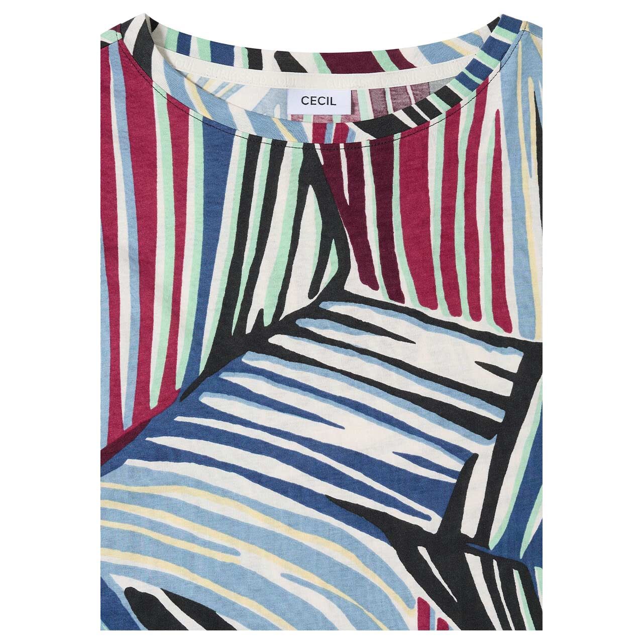 Cecil Damen T-Shirt Multi Allover palm breeze green