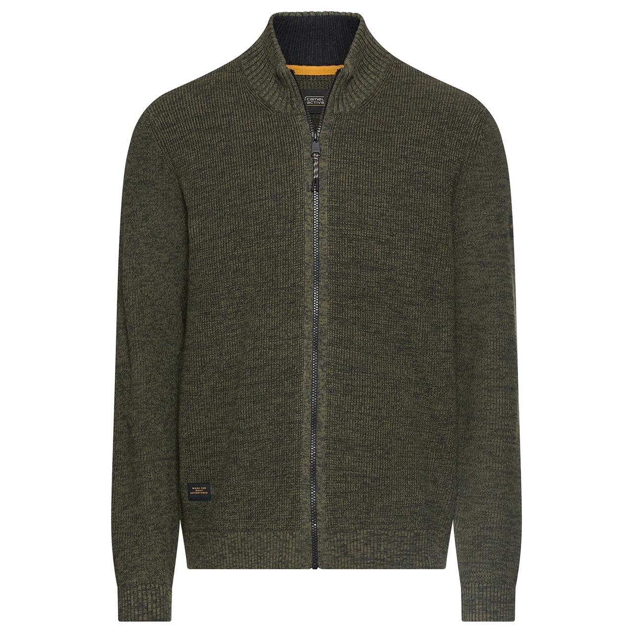 Camel active Herren Strickjacke dark olive green melange