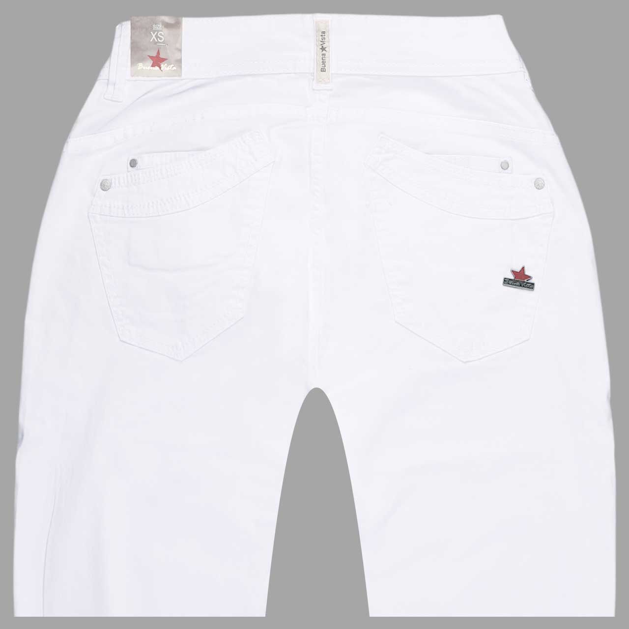 Stretch Twill Baumwollhose Malibu von Buena Vista in Weiß, Rückansicht