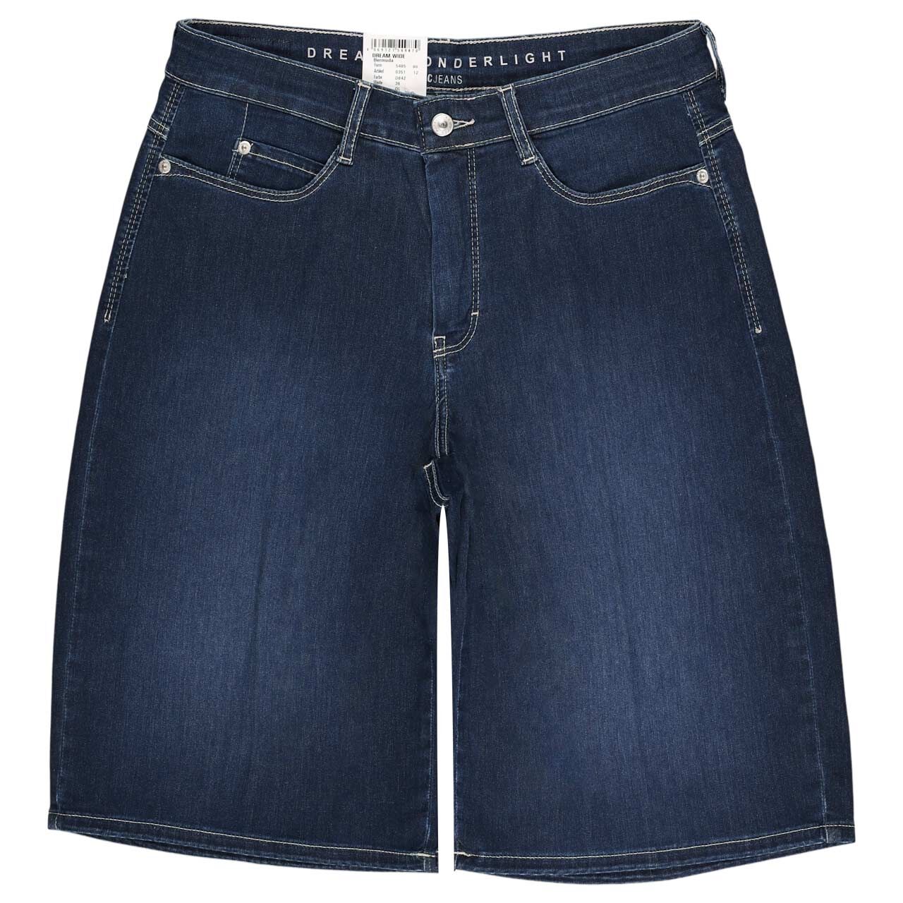 Stretch Damenjeans Dream Wide Bermuda von MAC in Dunkelblaun, Vorderansicht