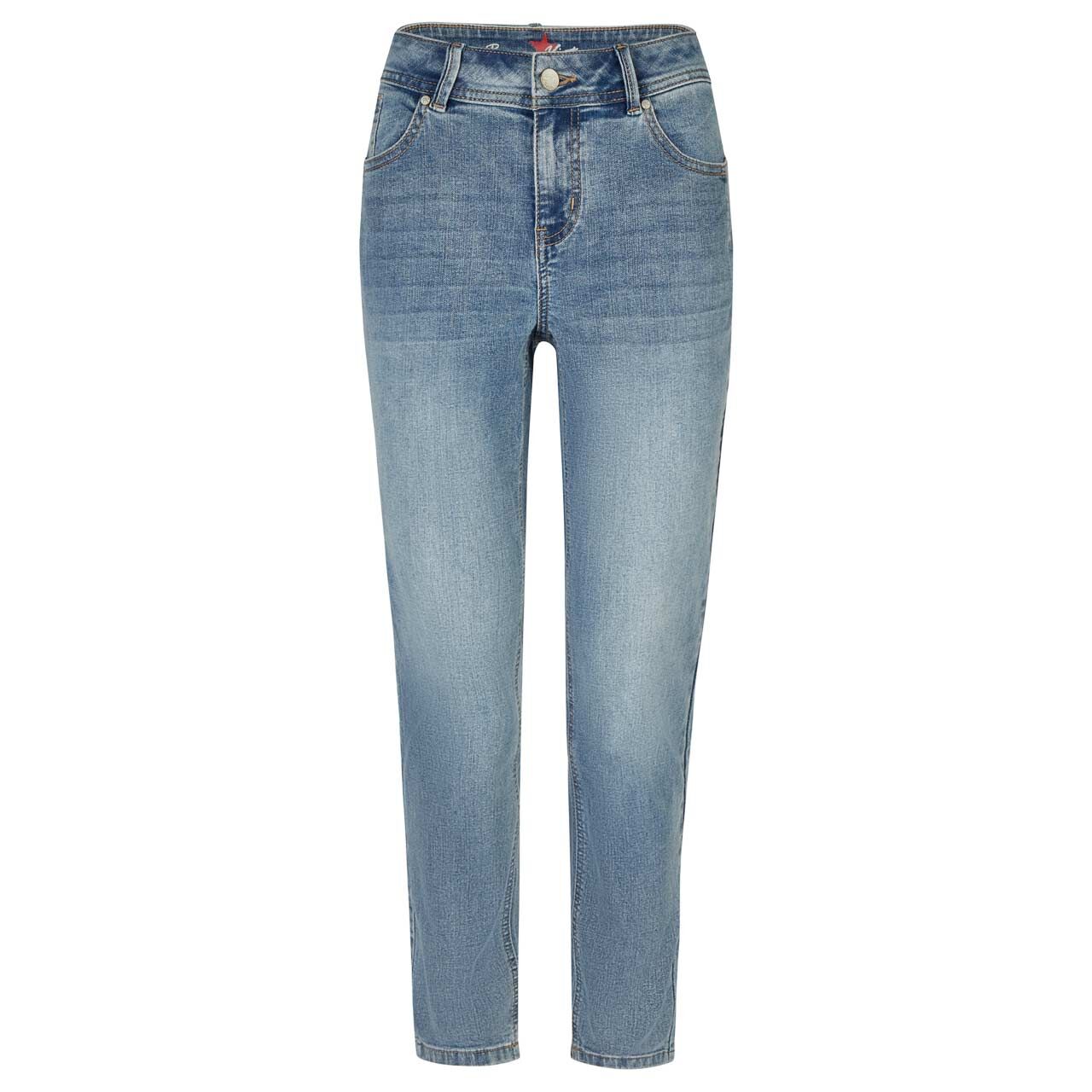 Damenjeans Malibu-Zip High 7/8 Stretch Denim von Buena Vista in Hellblau angewaschen, Vorderansicht