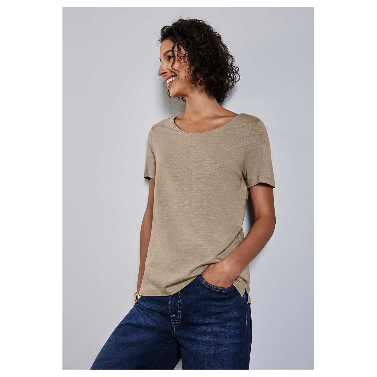 Street One Damen T-Shirt Gerda safari beige