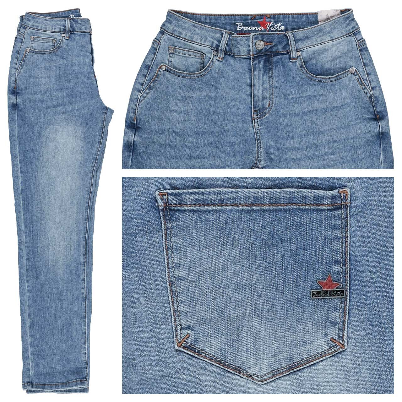 Buena Vista Ibiza Cropped Stretch Denim Ankle Jeans middle blue Buena Vista Ibiza Cropped Stretch Denim Ankle Jeans middle blue