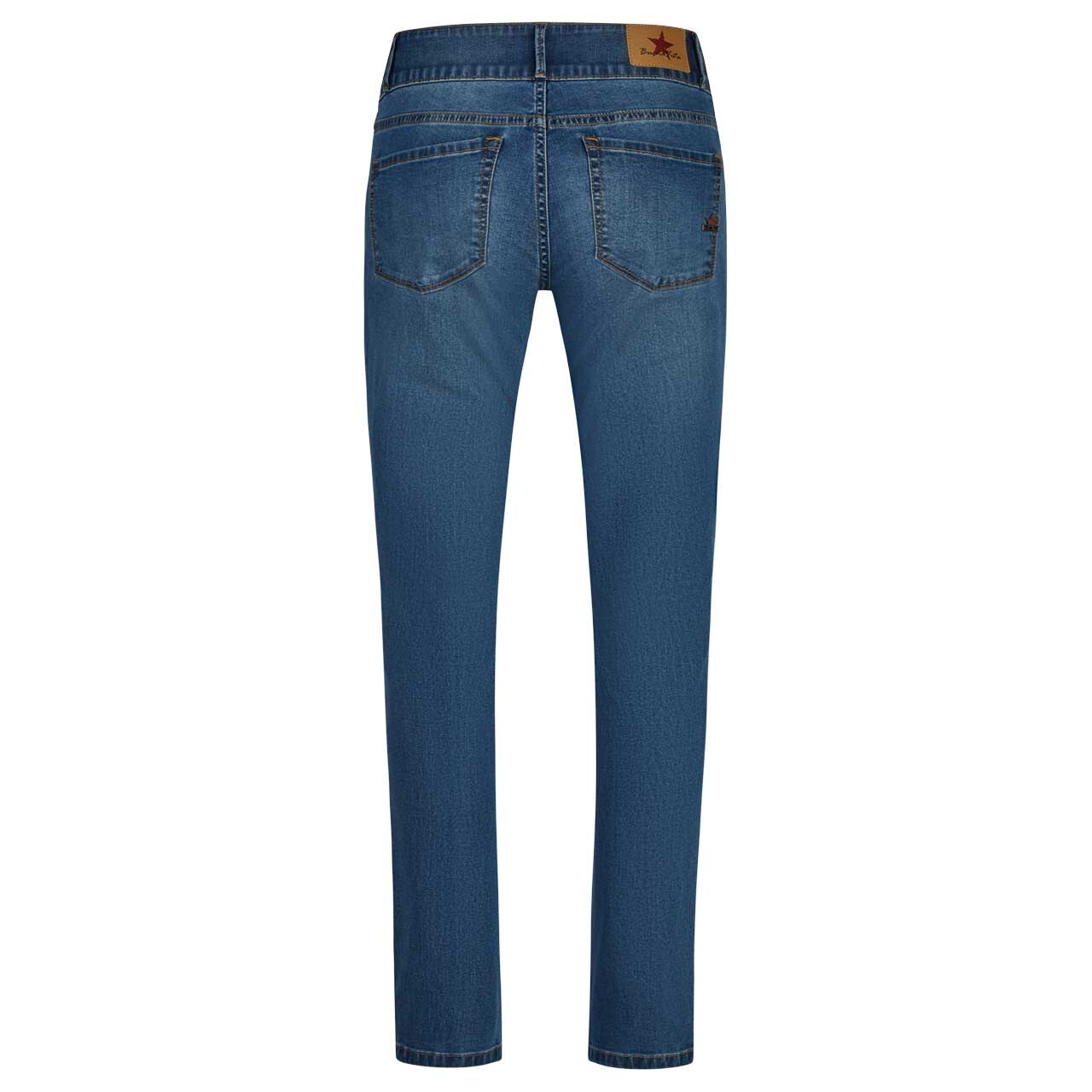 Stretch Denim Jeans Tummyless von Buena Vista in Mittelblau angewaschen, Seitenansicht