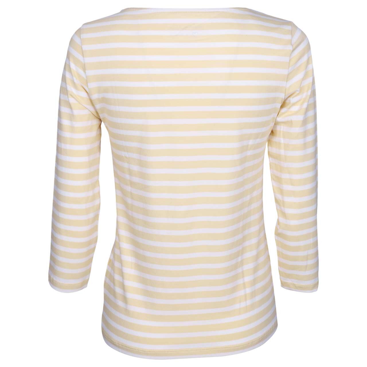 Damen 3/4 Arm Shirt von Munich Freedom in Gelb-Cremeweiß gestreift, Rückansicht