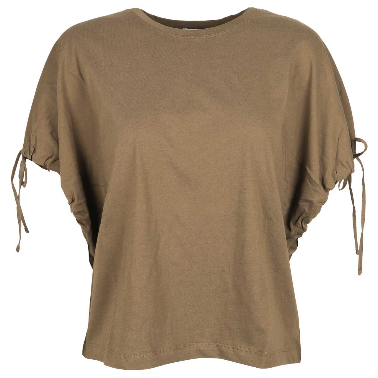 s.Oliver Damen T-Shirt teak brown tie detail