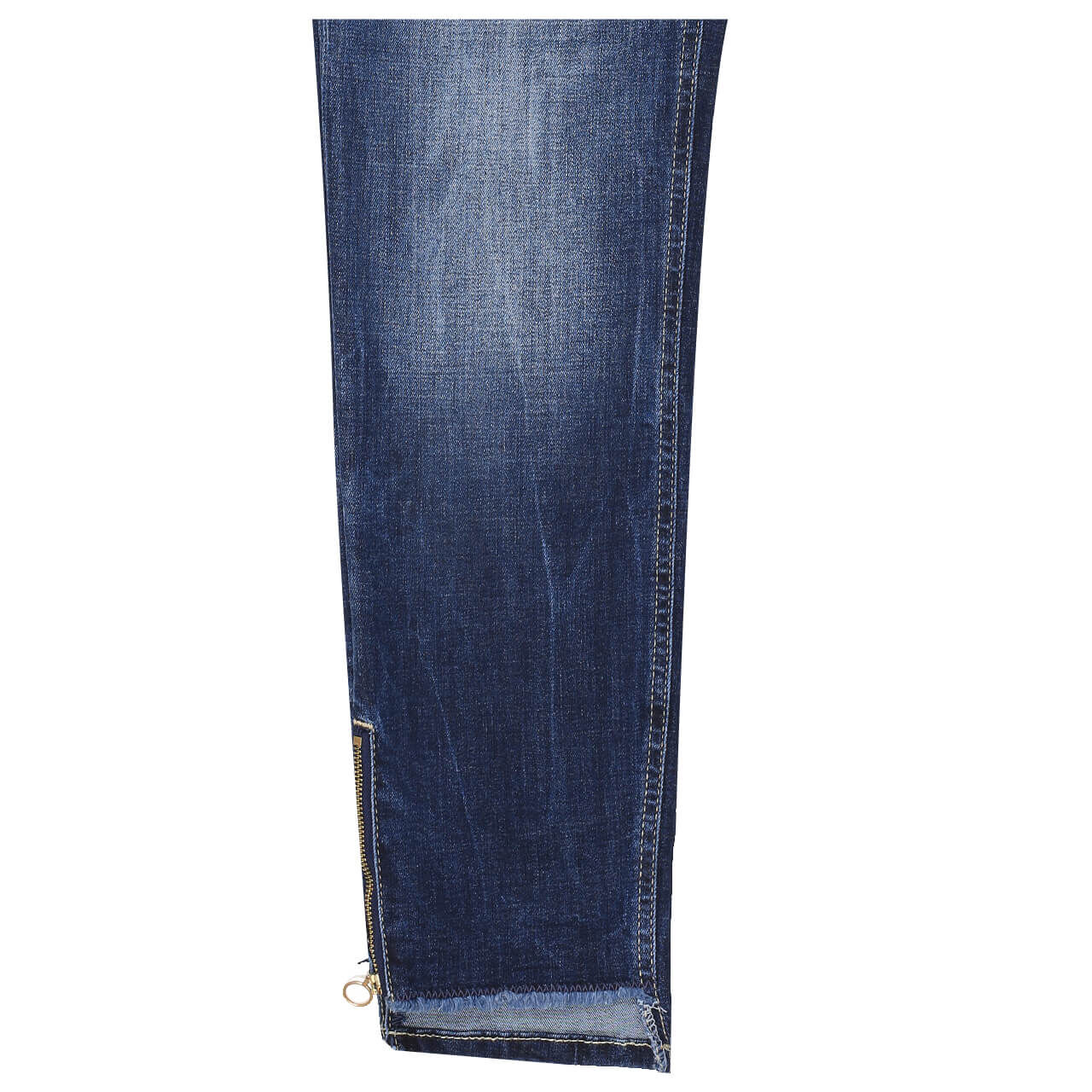 mac-jeans-rich-slim-chic-blue-d671-detail Damen 7/8 Jeans Rich Slim von MAC in Dunkelblau verwaschen, Detailansicht Saum