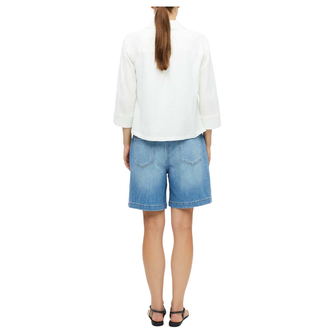 Damen 3/4 Arm Hemdjacke von s.Oliver in Weiß, Rückansicht am Model