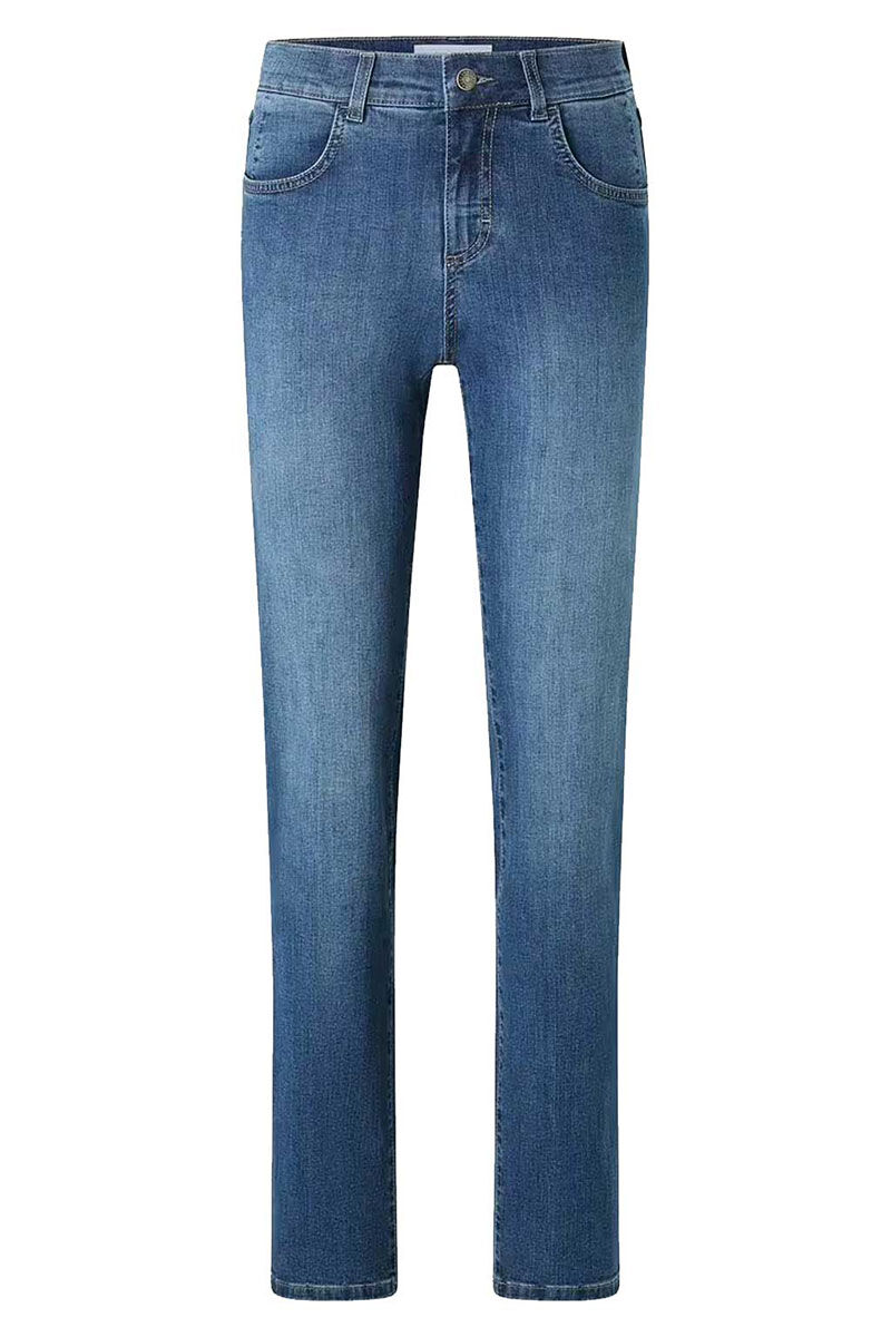 Vorderansicht der Angels Dolly Damenjeans in Blau