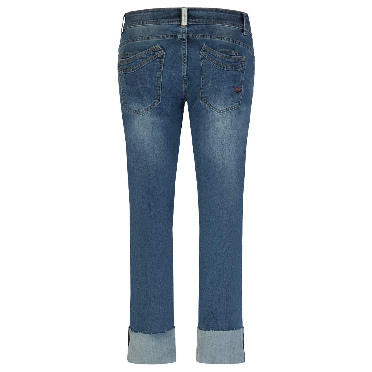 Stretch Damenjeans Malibu R 7/8 Straight Denim von Buena Vista in Blau verwaschen, Rückansicht