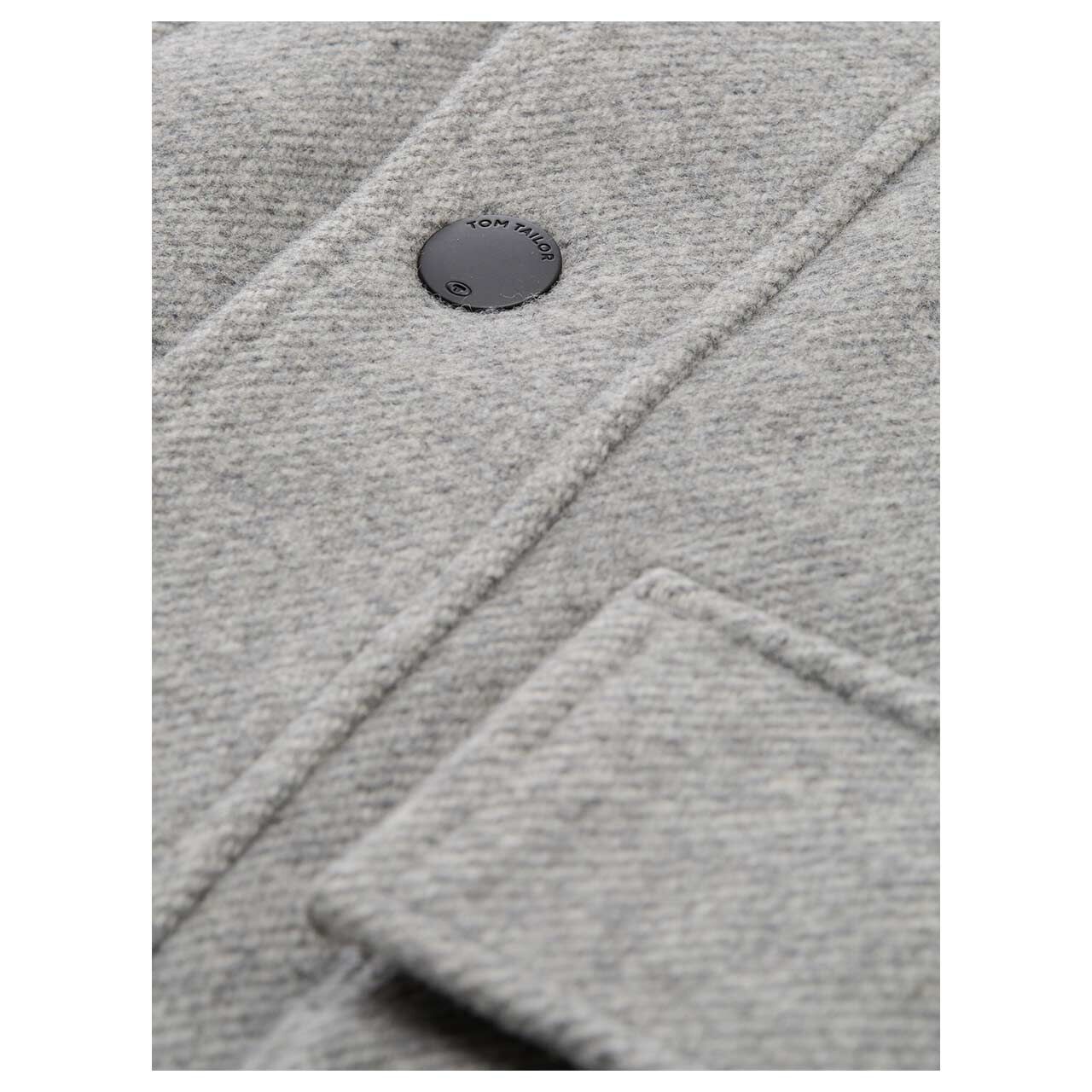 Tom Tailor Herren Mantel Wool Coat 2 in 1 mid grey melange twill