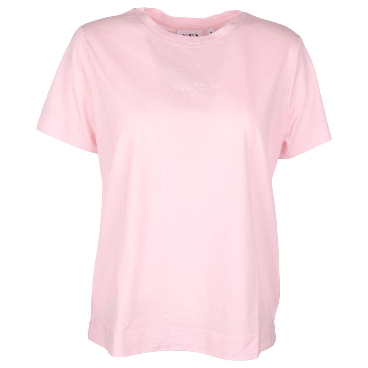 Comma Damen T-Shirt lilac pink wording