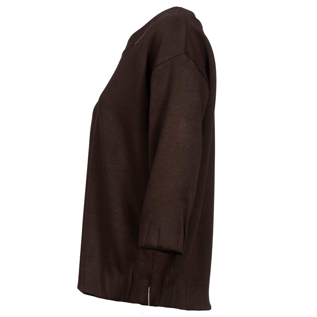 Damen 3/4 Arm Sweatshirt von Soquesto in Dunkelbraun, Seitenansicht