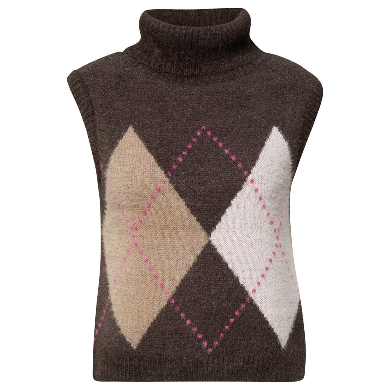 Cecil Damen Rollkragen Pullunder Featheryarn Argyle truffle brown