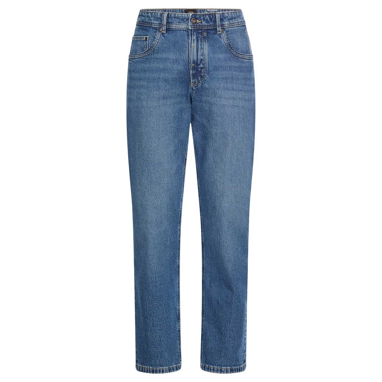 Stretch Herrenjeans Woodstock von Camel active in Blau angewaschen, Vorderansicht